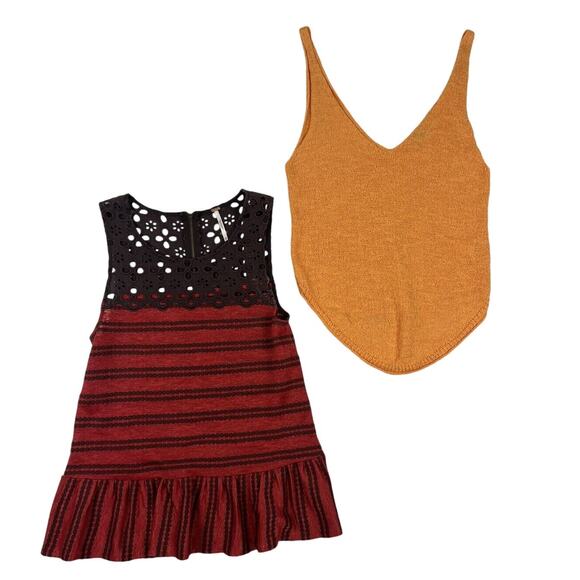Free People Bundle Two Sleeveless Tops Sz XS/S - Picture 1 of 15